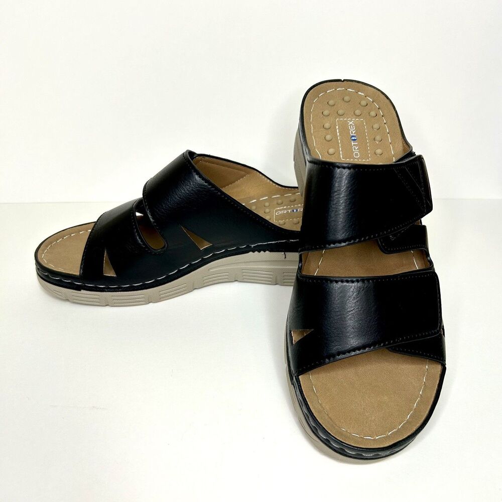 *New-Tried On* Black Ortho Rest Women Arch Support Slides Walking Sandals Size 7